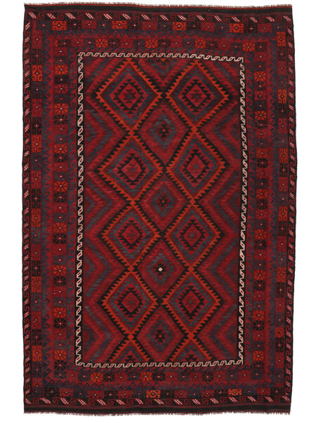  Orientalsk Kelim Maimane Teppe 250X380 Svart/Mørk Rød Stort Ull, Afghanistan Carpetvista