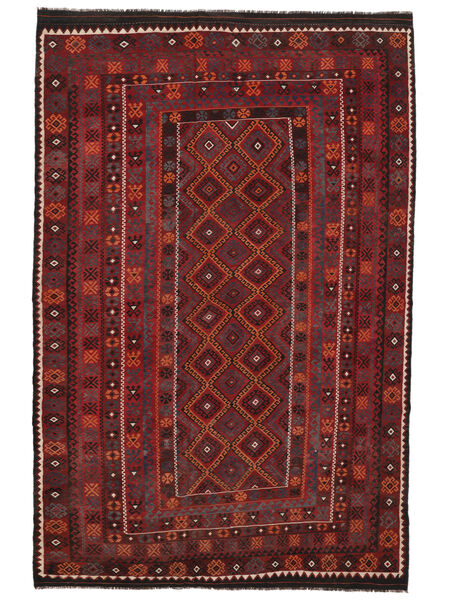  246X375 Kelim Maimane Teppe Svart/Mørk Rød Afghanistan Carpetvista