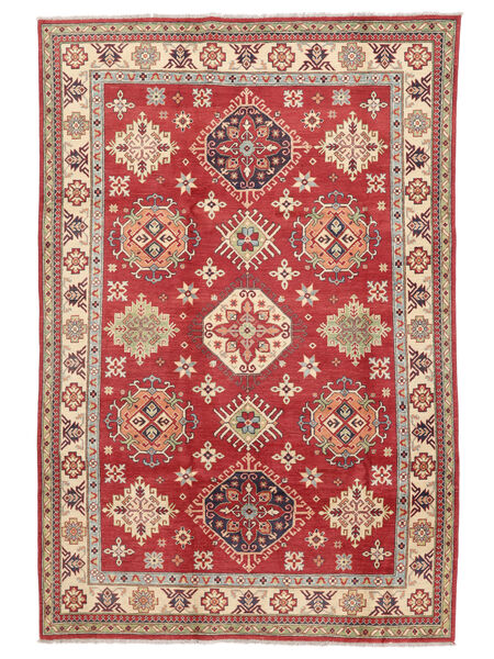 195X293 Kazak Fine Rug Oriental Dark Red/Brown (Wool, Afghanistan) Carpetvista