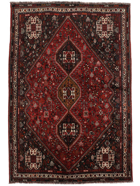 178X267 Dywan Orientalny Kaszkaj Fine Czarny/Ciemnoczerwony (Wełna, Persja/Iran) Carpetvista