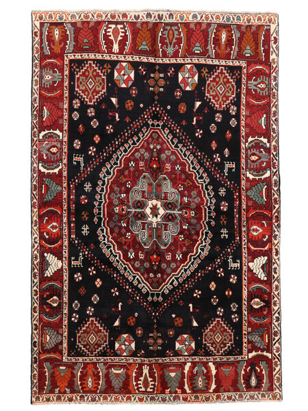  Oriental Qashqai Fine Rug 157X249 Black/Dark Red Wool, Persia/Iran Carpetvista