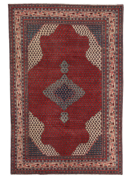 219X325 Sarough Mir Teppich Orientalischer Dunkelrot/Schwarz (Wolle, Persien/Iran) Carpetvista
