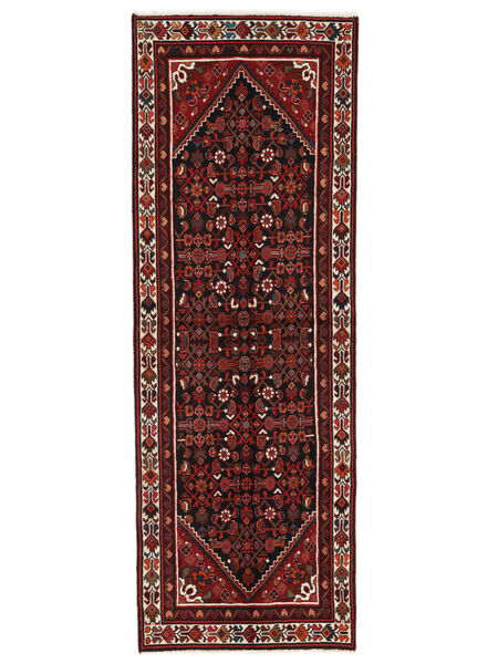  Hamadan Rug 95X269 Persian Wool Black/Dark Red Small 