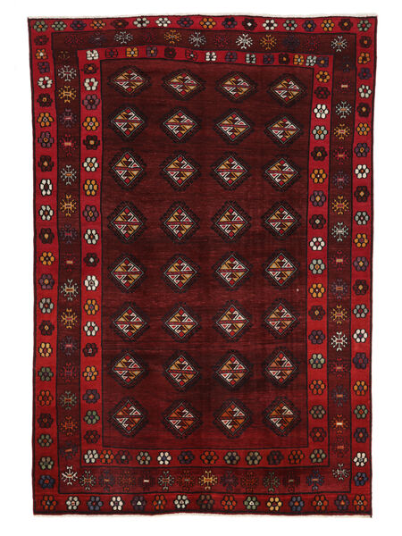  Turkaman Tepih 206X300 Perzijski Vuneni Crna/Tamno Crvena Sag Carpetvista
