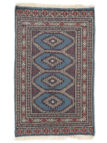 62X102 Pakistan Buchara 2Ply Teppich Orientalischer Schwarz/Dunkelrot (Wolle, Pakistan) Carpetvista