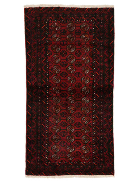 Tapis D'orient Baloutche Fine 100X190 Noir/Rouge Foncé (Laine, Perse/Iran)