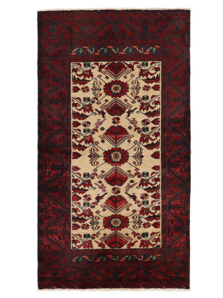 絨毯 オリエンタル バルーチ 107X195 ブラック/オレンジ (ウール, ペルシャ/イラン)