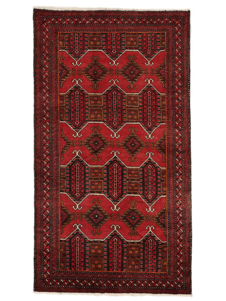  Persischer Belutsch Teppich 116X205 Schwarz/Dunkelrot (Wolle, Persien/Iran)