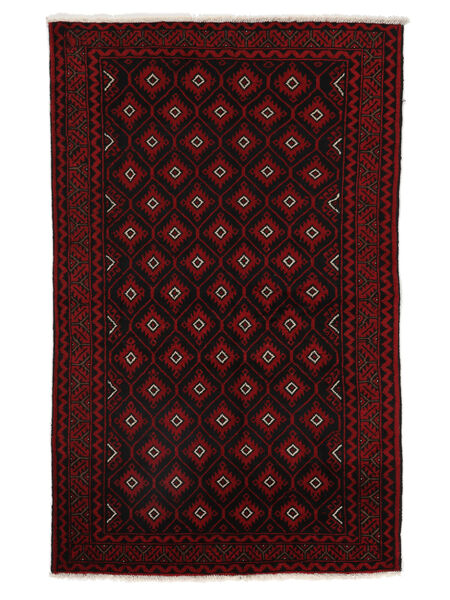Tapis D'orient Baloutche 130X204 Noir/Rouge Foncé (Laine, Perse/Iran)