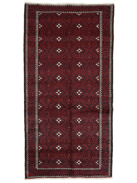 137X265 Tapete Balúchi Oriental Preto/Vermelho Escuro (Lã, Pérsia/Irão) Carpetvista