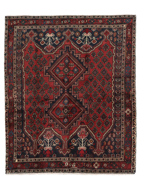 142X180 Χαλι Ανατολής Afshar Shahre Babak Μαύρα/Σκούρο Κόκκινο (Μαλλί, Περσικά/Ιρανικά) Carpetvista