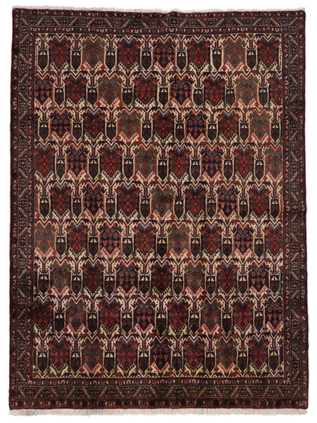 155X207 Tapete Oriental Afshar Shahre Babak Preto/Vermelho Escuro (Lã, Pérsia/Irão) Carpetvista