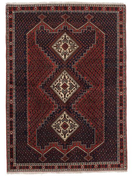 154X217 Afshar Shahre Babak Vloerkleed Oosters Zwart/Bruin (Wol, Perzië/Iran) Carpetvista