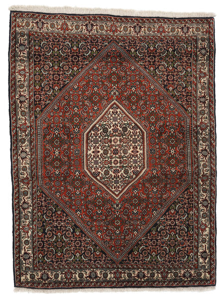 117X157 Tapete Bijar Oriental Preto/Vermelho Escuro (Lã, Pérsia/Irão) Carpetvista