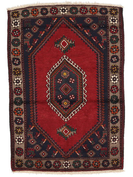 Alfombra Oriental Klardasht 100X147 Negro/Rojo Oscuro (Lana, Persia/Irán)
