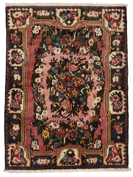 122X163 Bakhtiar Collectible Teppe Orientalsk Svart/Mørk Rød (Ull, Persia/Iran) Carpetvista