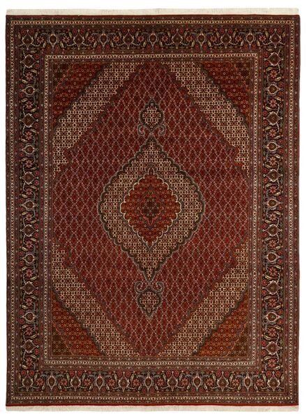 251X340 Täbriz 40 Mahi Teppich Orientalischer Schwarz/Braun Großer (Wolle, Persien/Iran)