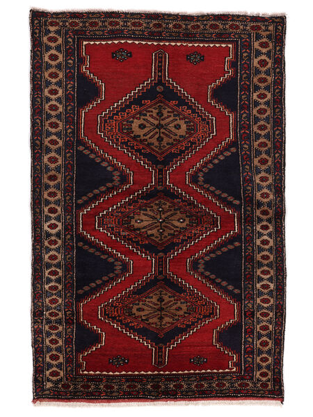 Hamadan Vloerkleed 121X188 Zwart/Donkerrood Wol, Perzië/Iran Carpetvista