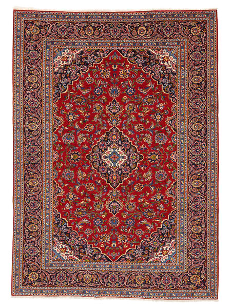 257X356 Tapete Oriental Kashan Vermelho Escuro/Preto Grande (Lã, Pérsia/Irão) Carpetvista