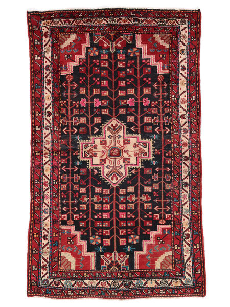  Hamadan Χαλι 111X186 Περσικό Μαλλινο Μαύρα/Σκούρο Κόκκινο Μικρό Carpetvista