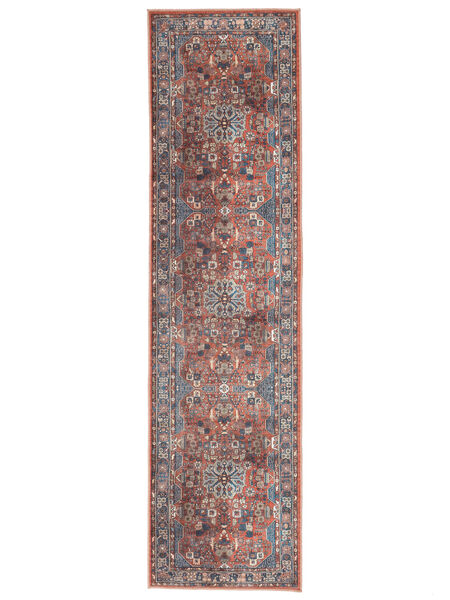 Galaxy Oriental 洗える 80X300 小 ラストレッド/ブルー 円形 細長 綿 ラグ 絨毯