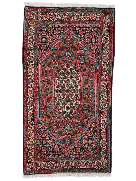  Bidjar Rug 87X162 Persian Wool Black/Dark Red Small Carpetvista