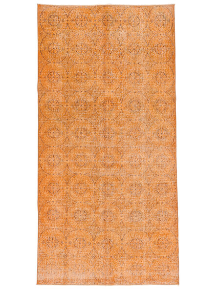  Colored Vintage - Turkiet 135X277 Vintage Gyapjúszőnyeg Narancssárga/Barna Kicsi Carpetvista