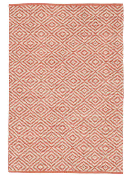  140X200 Washable Small Solveig Rug - Coral Red/White Cotton