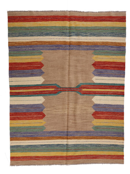  160X211 Kilim Modern Rug Brown/Dark Red Afghanistan 