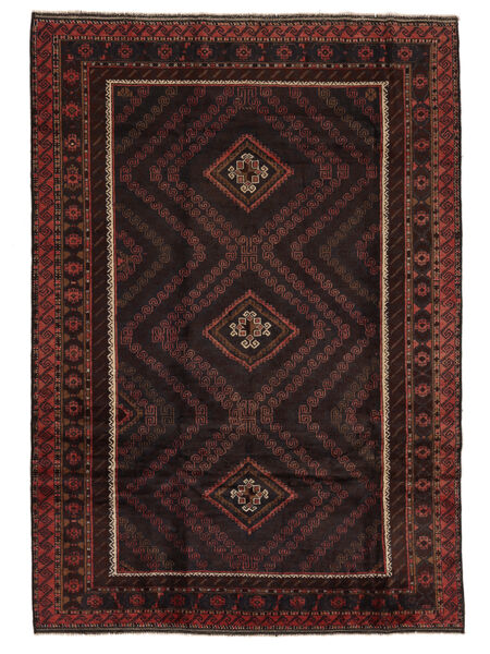 185X265 Belutsch Teppich Orientalischer Schwarz/Dunkelrot (Wolle, Afghanistan) Carpetvista
