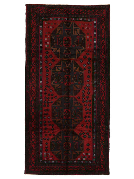 Tapete Oriental Balúchi 150X300 Passadeira Preto/Vermelho Escuro (Lã, Afeganistão)