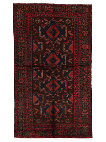絨毯 バルーチ 150X250 ブラック/ダークレッド (ウール, アフガニスタン)