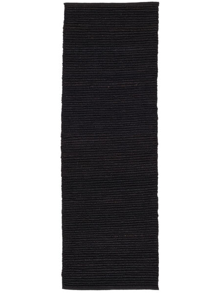  Indoor/Outdoor Rug 80X250 Jute Ribbed Charcoal Grey Runner
 Small