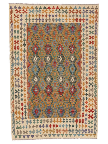 Kelim Afghan Old Stil Teppich 199X298 Braun/Orange Wolle, Afghanistan Carpetvista