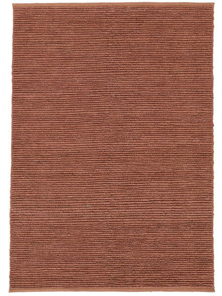 160X230 Jute Ribbed Rosso Rame Tappeto