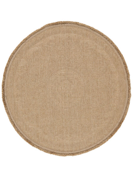 Minelli - Fringes インドア/アウトドア用ラグ 洗える Ø 160 ベージュ 円形 ラウンド 絨毯