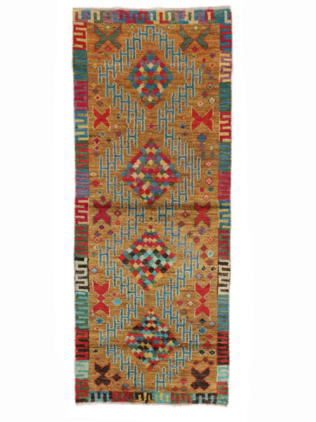 Tapete Moroccan Berber - Afghanistan 84X211 Passadeira Castanho/Vermelho Escuro (Lã, Afeganistão)