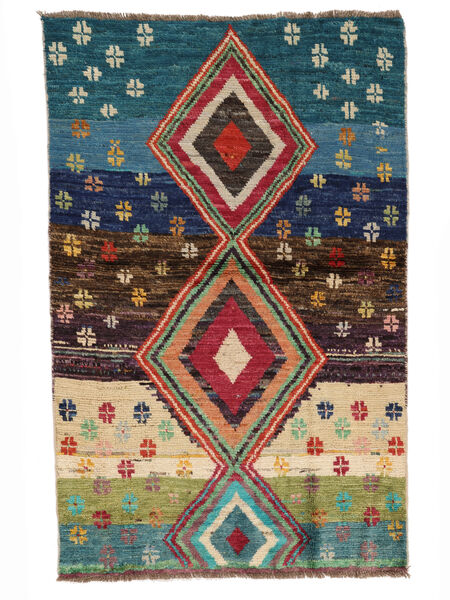 91X142 絨毯 Moroccan Berber - Afghanistan モダン ブラック/ダークレッド (ウール, アフガニスタン) Carpetvista