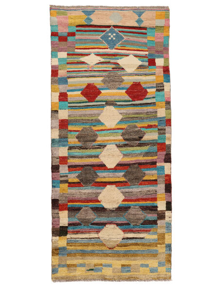 Moroccan Berber - Afghanistan Rug 82X195 Runner
 Brown/Black Wool, Afghanistan Carpetvista