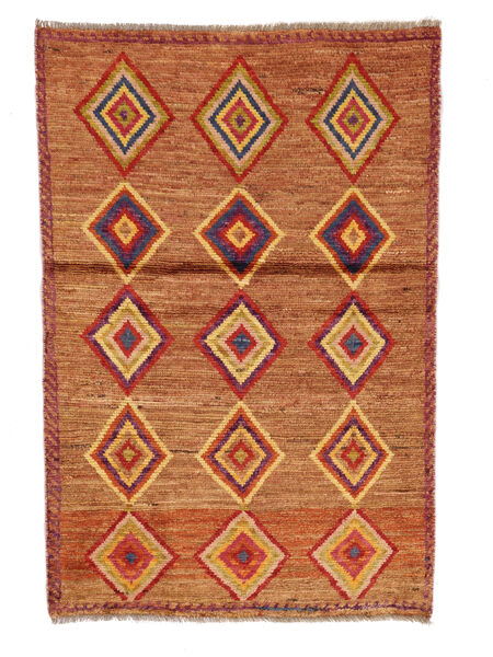 91X134 絨毯 Moroccan Berber - Afghanistan モダン 茶色/ダークレッド (ウール, アフガニスタン) Carpetvista
