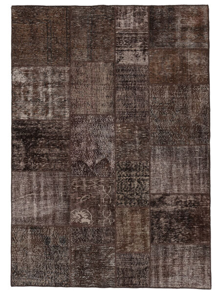  Patchwork Rug 170X240 Vintage Wool Black/Brown Carpetvista