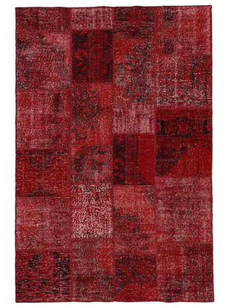 Patchwork Rug 138X200 Dark Red/Black Wool, Turkey Carpetvista