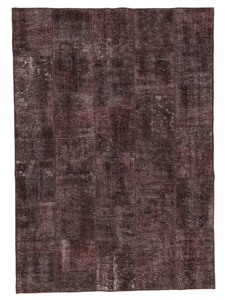 140X200 Tapete Patchwork - Turkiet Moderno Preto/Vermelho Escuro (Lã, Turquia) Carpetvista