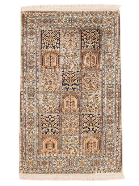  Oriental Kashmir Pure Silk Rug 93X148 Brown/Beige Silk, India Carpetvista