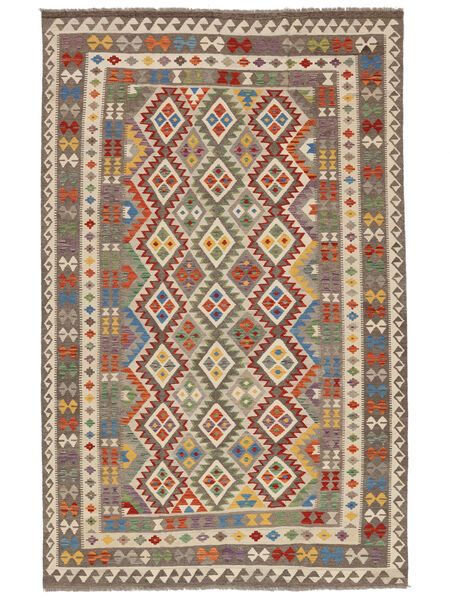  194X309 Kelim Afghan Old Style Matta Brun/Beige Afghanistan Carpetvista