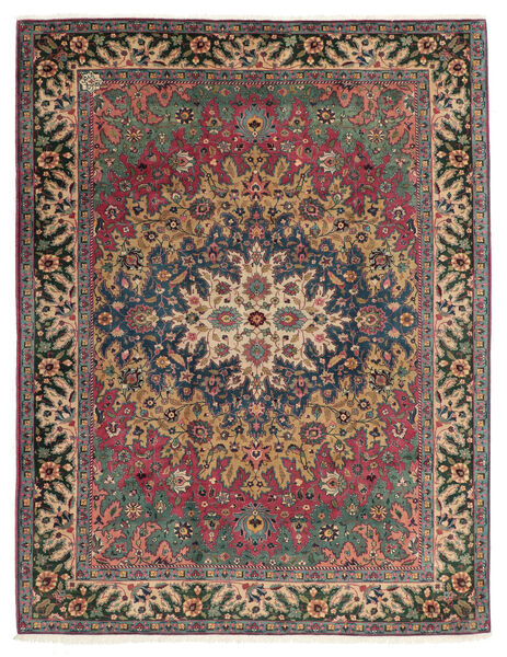 227X295 絨毯 タブリーズ オリエンタル ダークレッド/ブラック (ウール, ペルシャ/イラン)