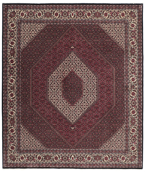 Tapete Bijar 250X297 Preto/Vermelho Escuro Grande (Lã, Pérsia/Irão)