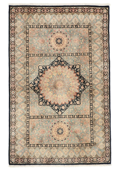  Persischer Ghom Seide Teppich 76X120 Braun/Orange (Seide, Persien/Iran)