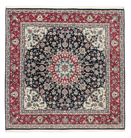 241X252 Keshan Fine Teppich Orientalischer Quadratisch Schwarz/Dunkelrot (Wolle, Persien/Iran)