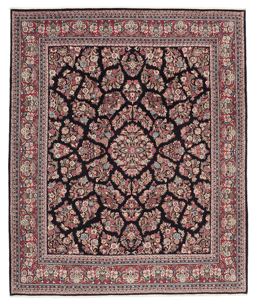 Tapete Oriental Sarough 250X305 Preto/Vermelho Escuro Grande (Lã, Pérsia/Irão)